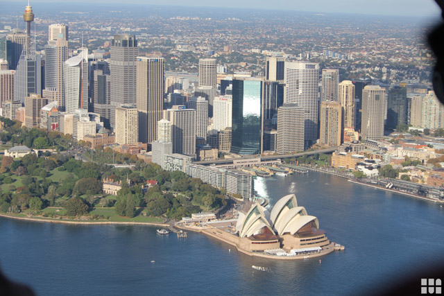 Blick auf Skyline Sydney mietwagen