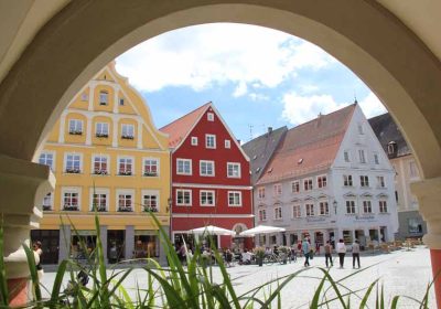 Memmingen Blick auf Fussgaengerzone